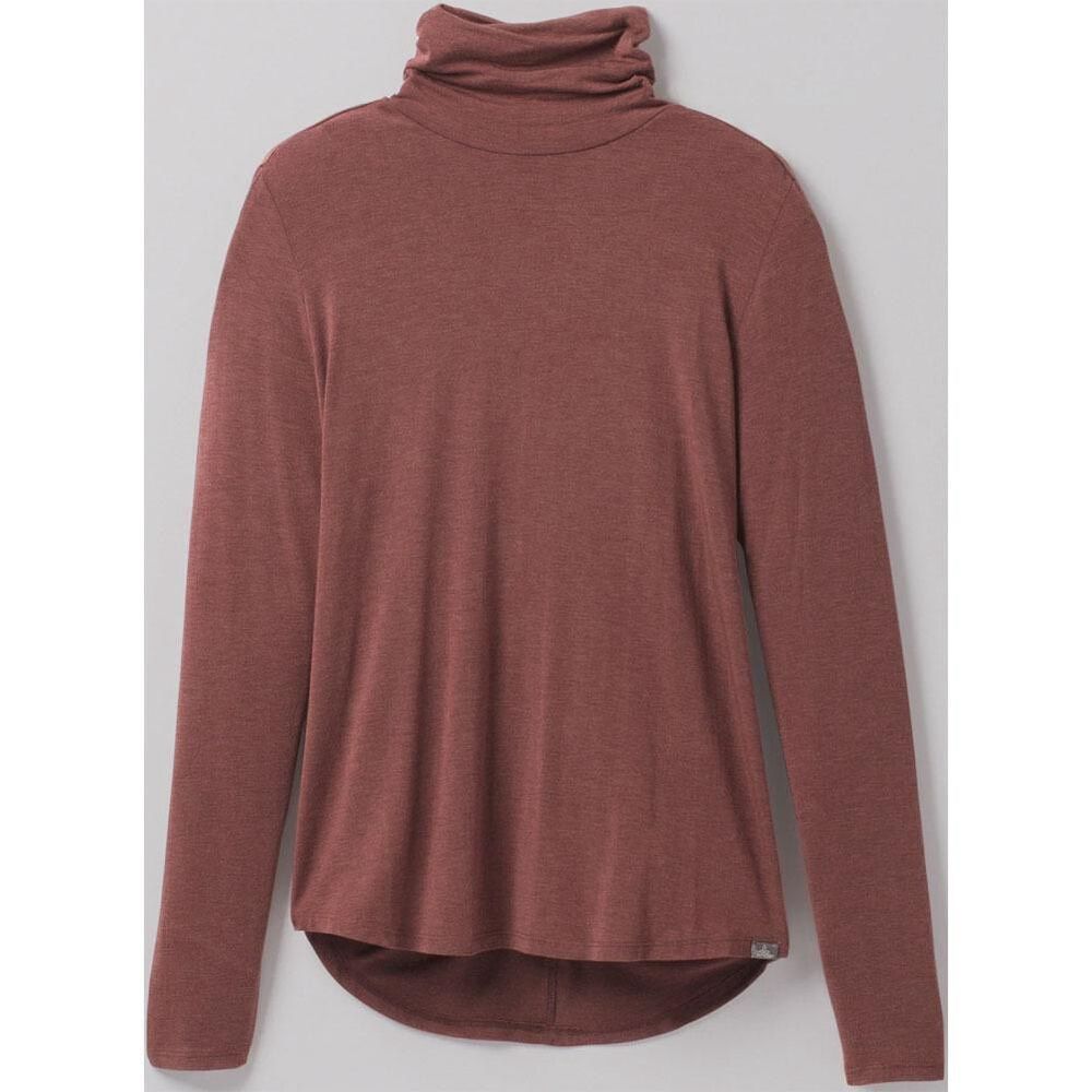 Prana women’s foundation turtleneck ribbed heather flannel terracotta Large